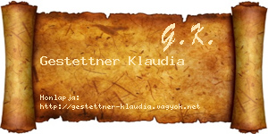 Gestettner Klaudia névjegykártya