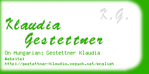 klaudia gestettner business card